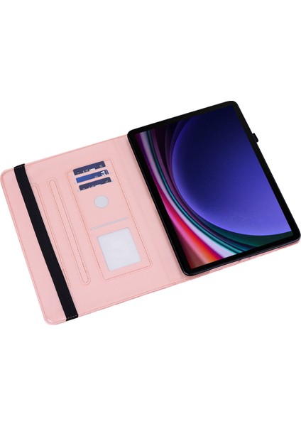 Samsung Galaxy Tab S9 s9 Fe Ağacı Geyik Baskılı Standı Pu Deri Kart Tutucu Tablet Kılıfı (Yurt Dışından)