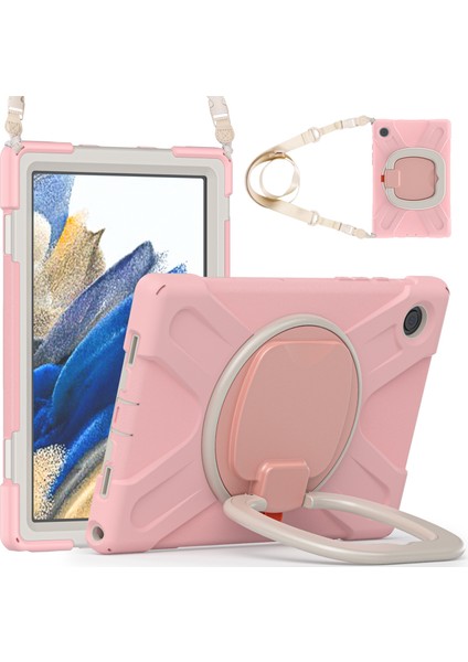 Samsung Galaxy Tab A8 10.5 (2021 2022) 360 Derece Standı Pc Omuz Askılı Silikon Hibrit Kiraz Çiçeği Tablet Kılıfı (Yurt Dışından)