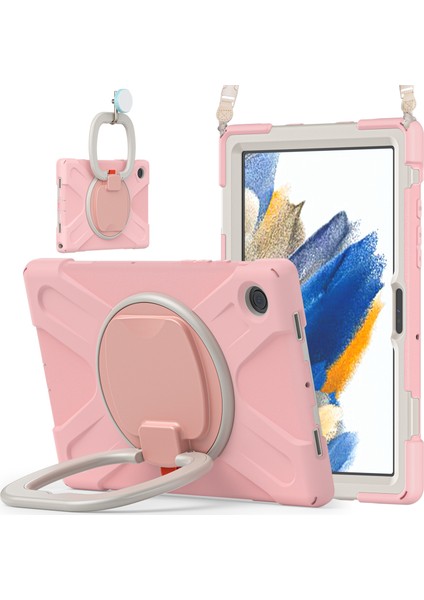 Samsung Galaxy Tab A8 10.5 (2021 2022) 360 Derece Standı Pc Omuz Askılı Silikon Hibrit Kiraz Çiçeği Tablet Kılıfı (Yurt Dışından)