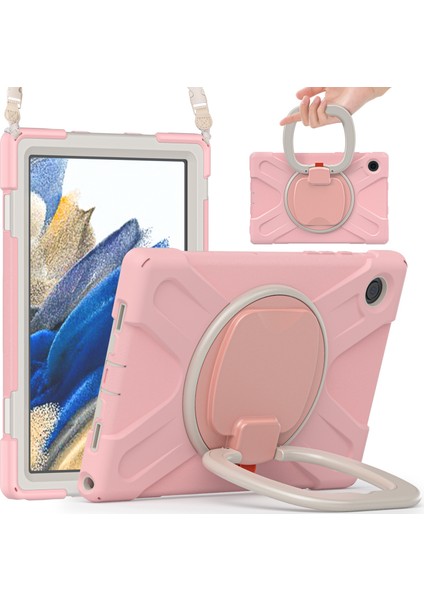 Samsung Galaxy Tab A8 10.5 (2021 2022) 360 Derece Standı Pc Omuz Askılı Silikon Hibrit Kiraz Çiçeği Tablet Kılıfı (Yurt Dışından)