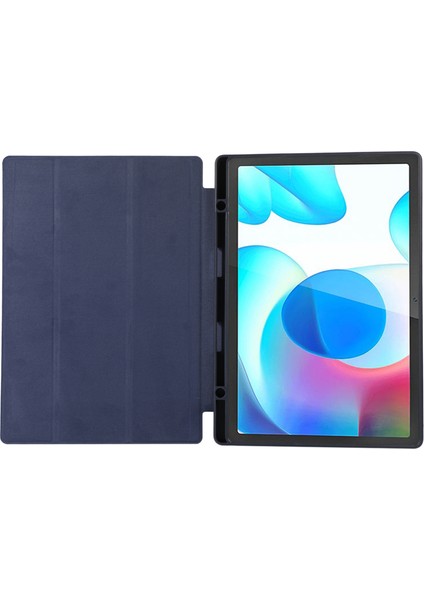 Samsung Galaxy Tab A9 Üç Katlı Stand Pu Deri Kalem Yuvası Tablet Kılıfı (Yurt Dışından)