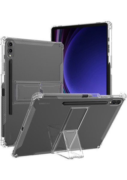 Samsung Galaxy Tab S9 Şeffaf Hava Yastığı 4 Köşe Pc Kickstand Tpu Tablet Kılıfı (Yurt Dışından)