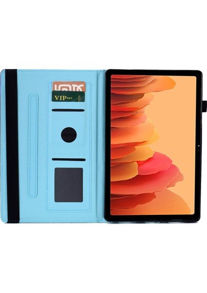 Samsung Galaxy Tab A7 10.4 (2020 2022) T500 T505 Standı Elastik Bant Pu Deri Kart Tutucu Sevimli Tavşan Tablet Kılıfı (Yurt Dışından)
