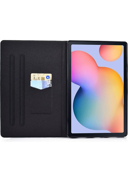 Samsung Galaxy Tab S6 Lite (2024 2022 2020) Pu Deri Flip Case Desen Baskı Standı Wolfhound Tablet Kılıfı (Yurt Dışından)
