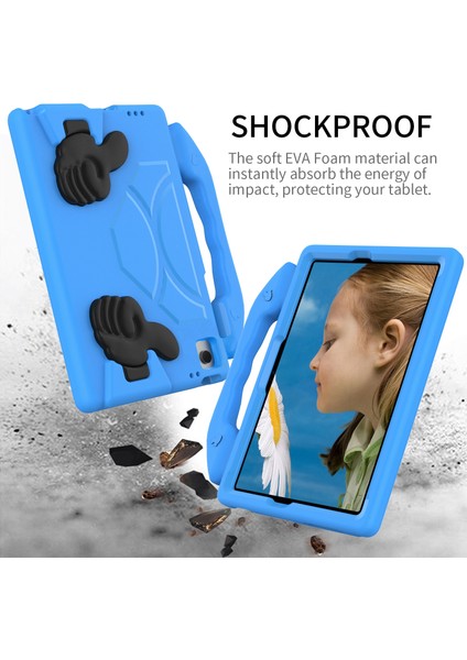 Samsung Galaxy Tab A9 Koruyucu Anti Drop Eva Başparmak Kickstand Tablet Kılıfı (Yurt Dışından)