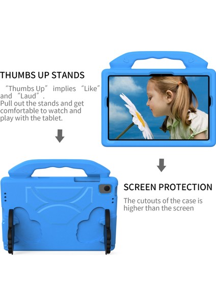 Samsung Galaxy Tab A9 Koruyucu Anti Drop Eva Başparmak Kickstand Tablet Kılıfı (Yurt Dışından)