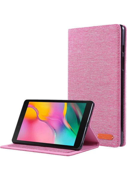 Kumaş Doku Standı Deri Koruyucu Samsung Galaxy Tab A 8.0 Wi Fi (2019) SM T290 T295 ROSE Tablet Kılıfı (Yurt Dışından)