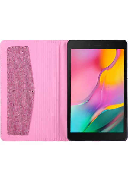 Kumaş Doku Standı Deri Koruyucu Samsung Galaxy Tab A 8.0 Wi Fi (2019) SM T290 T295 ROSE Tablet Kılıfı (Yurt Dışından)