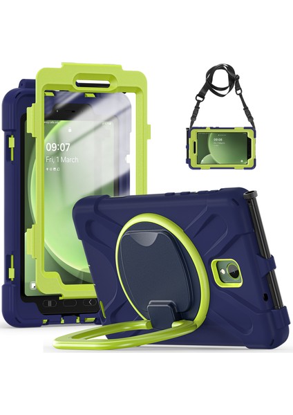 Samsung Galaxy Tab Active5 SM X300 Omuz Askılı Sağlam Lacivert Tablet Kılıfı (Yurt Dışından)