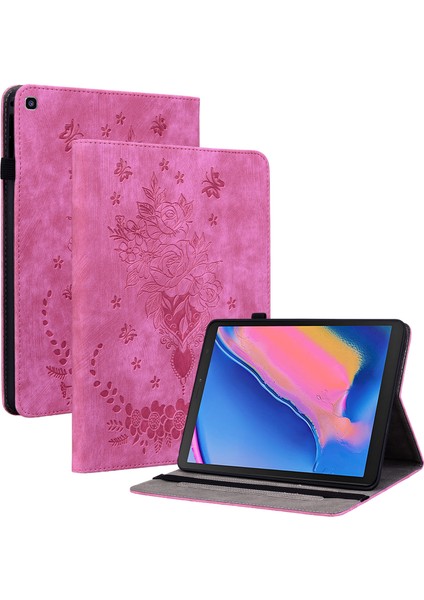 Samsung Galaxy Tab A 8.0 (2019) SM T290 (WI FI) SM T295 (Lte) Pu Deri Kart Tutucu Baskılı Standı Tablet Kılıfı (Yurt Dışından)