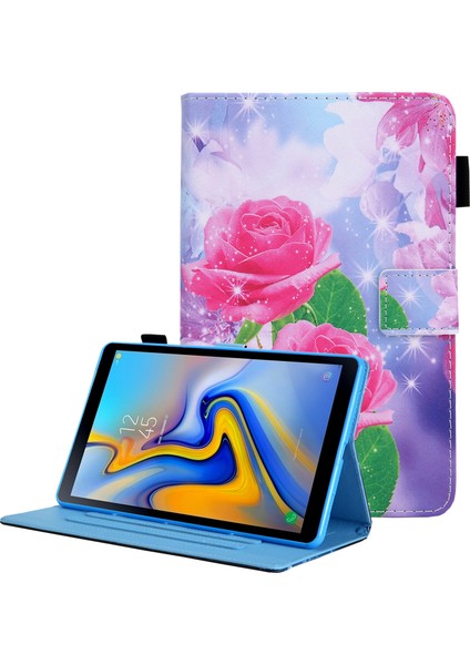 Desen Baskı Kart Tutucu Samsung Galaxy Tab A8 10.5 (2021) SM X200 X205 A8 10.5 (2022) ROSE Tablet Kılıfı (Yurt Dışından)