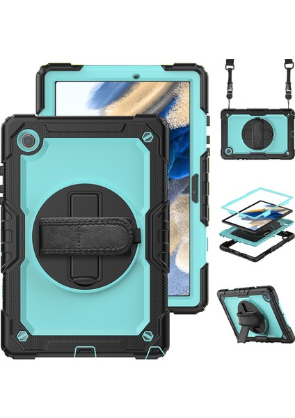 Samsung Galaxy Tab A8 10.5 (2021 2022) Sert Pc Yumuşak Silikon Pet Ekran Koruyuculu Döner Tablet Kılıfı (Yurt Dışından)