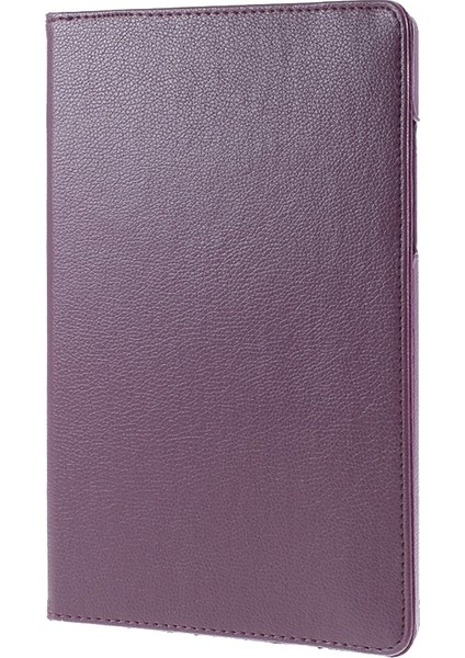 Samsung Galaxy Tab A7 10.4 (2020 2022) 360 Derece Dönen Standlı Elastik Sabitleme Bantlı Arkada Orta Boş Deri Tablet Kılıfı (Yurt Dışından)