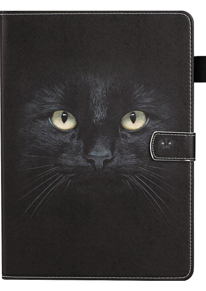Desen Baskı Deri Kart Tutucu Standı Samsung Galaxy Tab S7 T870 T875 S8 CAT Eyes Tablet Kılıfı (Yurt Dışından)