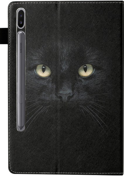Desen Baskı Deri Kart Tutucu Standı Samsung Galaxy Tab S7 T870 T875 S8 CAT Eyes Tablet Kılıfı (Yurt Dışından)