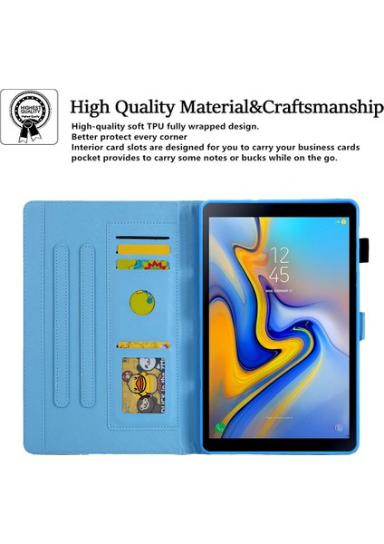 Samsung Galaxy Tab A7 10.4 (2020 2022) SM T500 T505 PLUM Blossom Desenli Standlı Deri Koruyucu Tablet Kılıfı (Yurt Dışından)