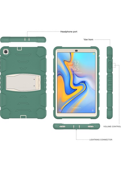 Samsung Galaxy Tab A 10.1 (2019) SM T510 (WI FI) SM T515 (Lte) Pc Silikon Kickstand Zümrüt Tablet Kılıfı (Yurt Dışından)