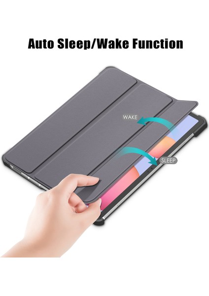 Üç Katlı Stand Düz ​​pu Deri Koruyucu Samsung Galaxy Tab S7 Fe T736 TAB S7 tab S8 Tablet Kılıfı (Yurt Dışından)