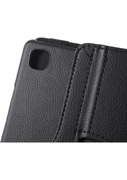 Samsung Galaxy Tab A7 10.4 (2020 2022) 360 Derece Dönen Standlı Elastik Sabitleme Bantlı Arkada Orta Boş Deri Tablet Kılıfı (Yurt Dışından)