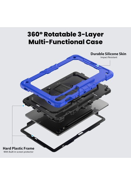 Samsung Galaxy Tab S9 FE SM X610 SM X616B Pc Silikon Pet Ekran Koruyucu Kickstand Tablet Kılıfı (Yurt Dışından)