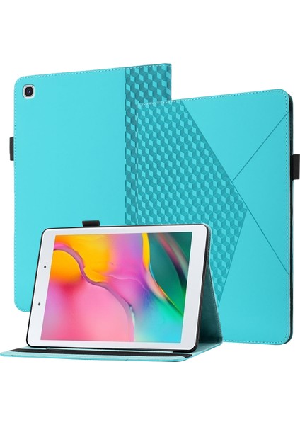 Eşkenar Dörtgen Baskı Tam Koruyucu Cilt Dokunmatik Pu Deri Koruyucu Samsung Galaxy Tab A 8.0 WI FI(2019)SM T290 Kart Yuvaları Tablet Kılıfı (Yurt Dışından)