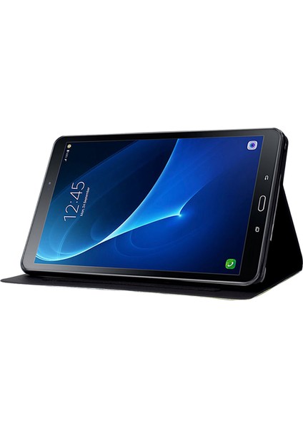 Samsung Galaxy Tab A 10.1 (2016) T580 T585 Desen Baskı Pu Deri Kart Yuvalı Standı Leopar Baskı Tablet Kılıfı (Yurt Dışından)