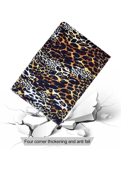 Samsung Galaxy Tab A 10.1 (2016) T580 T585 Desen Baskı Pu Deri Kart Yuvalı Standı Leopar Baskı Tablet Kılıfı (Yurt Dışından)