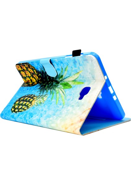 Samsung Galaxy Tab A 10.1 (T580 T585) Anti Drop Deri Dikişli Manyetik Kapatma Standı Kart Yuvaları Tablet Kılıfı (Yurt Dışından)