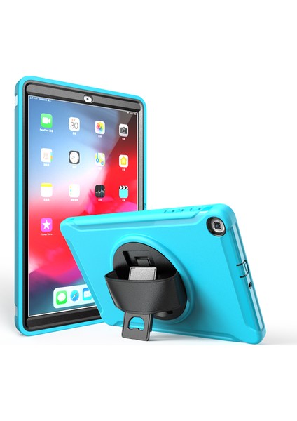 360° Dönebilen Standlı Pc Tpu El Askılı Hibrit Samsung Galaxy Tab A 10.1 (2019) SM T510 T515 Tablet Kılıfı (Yurt Dışından)