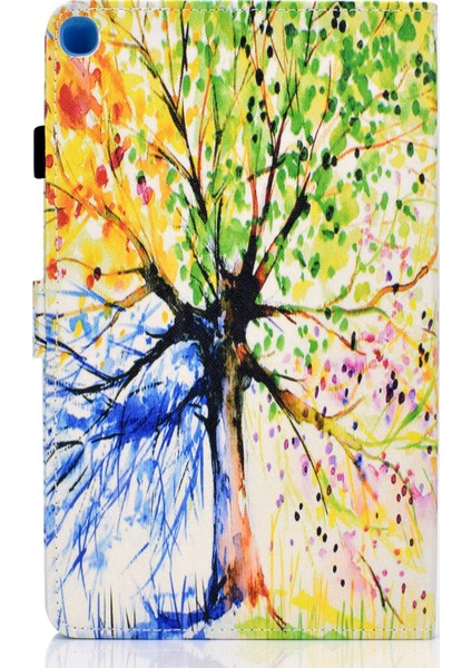 Desen Baskı Deri Kart Tutucu Samsung Galaxy Tab S6 Lite (2020) P610 P615 (2022 2024) HAYAT Ağacı Tablet Kılıfı (Yurt Dışından)