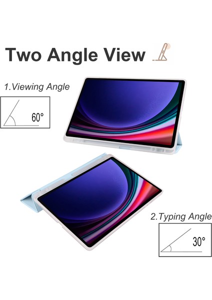 Samsung Galaxy Tab S9 Pu Şeffaf Tpu Arka Kalem Yuvası Tablet Kılıfı (Yurt Dışından)