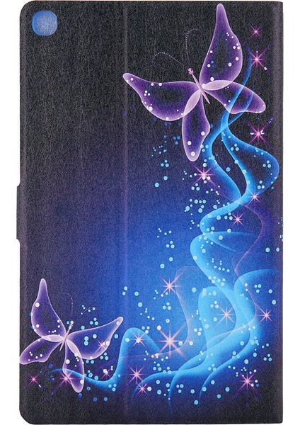 Samsung Galaxy Tab A7 10.4 (2020 2022) SM T500 SM T505 MAGIC Butterfly Desen Baskı Kart Yuvaları Deri Standlı Tablet Kılıfı (Yurt Dışından)