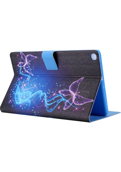 Samsung Galaxy Tab A7 10.4 (2020 2022) SM T500 SM T505 MAGIC Butterfly Desen Baskı Kart Yuvaları Deri Standlı Tablet Kılıfı (Yurt Dışından)