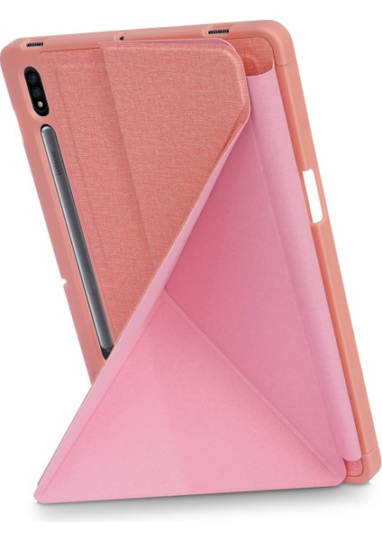 Origami Standı Güçlü Mıknatıs Deri Akıllı Kalem Yuvası Samsung Galaxy Tab S7 T870 T875 TAB S8 Tablet Kılıfı (Yurt Dışından)