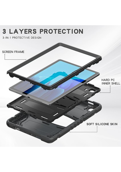 Samsung Galaxy Tab A7 10.4 (2020 2022) T500 T505 T507 T505N Pc Silikon Hibrit Tablet Kılıfı (Yurt Dışından)