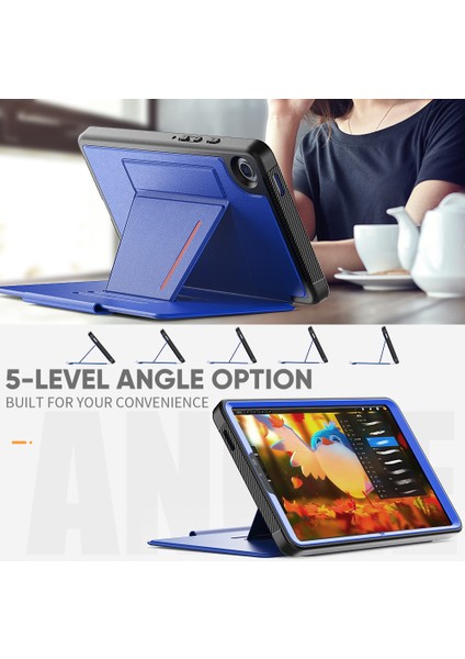 Samsung Galaxy Tab A9 SM X110 X115 Kart Tutucu Deri Tablet Kılıfı (Yurt Dışından)