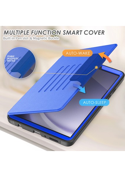 Samsung Galaxy Tab A9 SM X110 X115 Kart Tutucu Deri Tablet Kılıfı (Yurt Dışından)