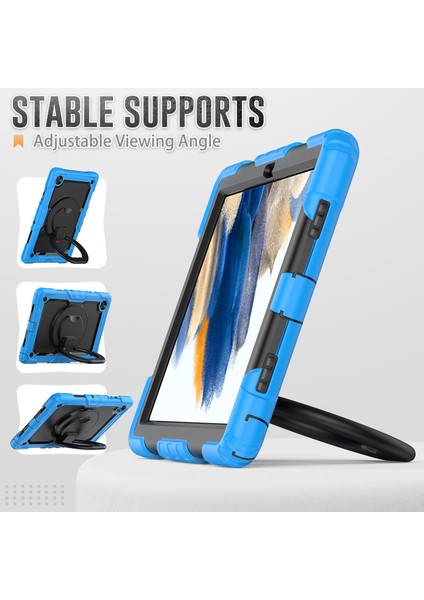 Samsung Galaxy Tab A8 10.5 (2021 2022) Silikon Pc Hibrit Ekran Çerçevesi Dahili Ekran Koruyucu Standı Tablet Kılıfı (Yurt Dışından)