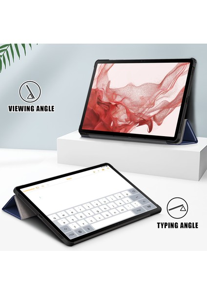 Samsung Galaxy Tab S9 Pu Deri Üç Katlı Stand Otomatik Uyandırma uyku Akıllı Tablet Kılıfı (Yurt Dışından)