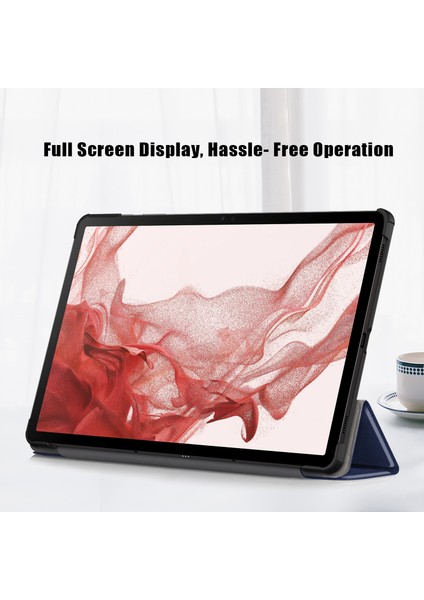 Samsung Galaxy Tab S9 Pu Deri Üç Katlı Stand Otomatik Uyandırma uyku Akıllı Tablet Kılıfı (Yurt Dışından)