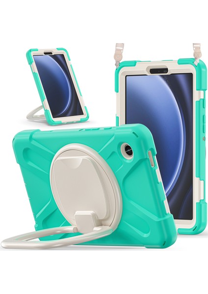 Samsung Galaxy Tab A9 Standı Pc Omuz Askılı Silikon Nane Tablet Kılıfı (Yurt Dışından)