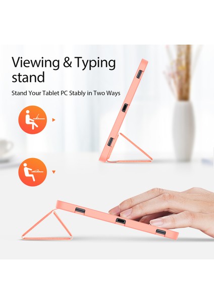 Samsung Galaxy Tab S9 Pu Deri Üç Katlı Stand Folyo Tablet Kılıfı (Yurt Dışından)