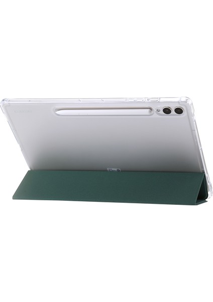 Samsung Galaxy Tab S9 Üç Katlı Stand Akıllı Pu Deri Akrilik Tpu Şeffaf Gece Yarısı Tablet Kılıfı (Yurt Dışından) modelleri