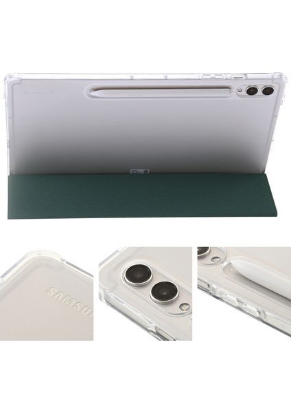 Samsung Galaxy Tab S9 Üç Katlı Stand Akıllı Pu Deri Akrilik Tpu Şeffaf Gece Yarısı Tablet Kılıfı (Yurt Dışından) fırsatları