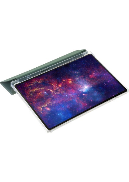 Samsung Galaxy Tab S9 Üç Katlı Stand Akıllı Pu Deri Akrilik Tpu Şeffaf Gece Yarısı Tablet Kılıfı (Yurt Dışından) indirimleri