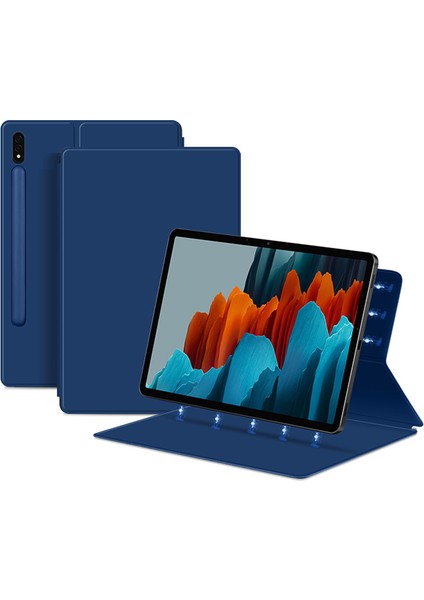 Samsung Galaxy Tab S7 Pu Deri Standı Manyetik Koruyucu Tablet Kılıfı (Yurt Dışından)