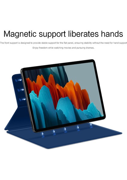 Samsung Galaxy Tab S7 Pu Deri Standı Manyetik Koruyucu Tablet Kılıfı (Yurt Dışından)