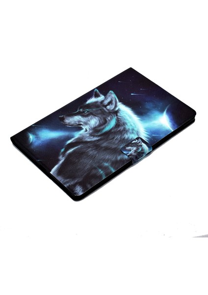 Samsung Galaxy Tab A8 10.5 (2021 2022) Manyetik Baskı Folio Flip Otomatik Uyandırma uyku Pu Deri Kart Yuvaları Standı Kurt Tablet Kılıfı (Yurt Dışından)