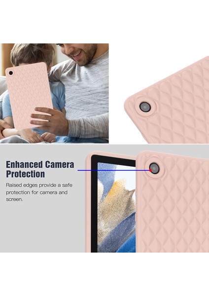Samsung Galaxy Tab A8 10.5 (2021 2022) X200 Eşkenar Dörtgen Desenli Anti Drop Yumuşak Tpu Arka Tablet Kılıfı (Yurt Dışından)