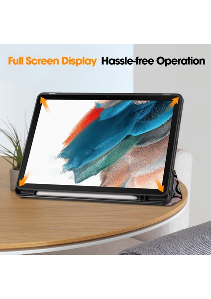 Samsung Galaxy Tab A9 Desen Baskı Pu Deri Üç Katlı Stand Kalem Yuvası Grafiti Tablet Kılıfı (Yurt Dışından) indirimleri